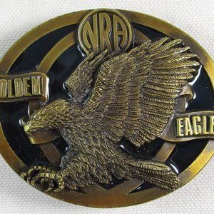 NRA Golden Eagles Belt Buckle, Made in U.S.A., Excellent Condition!